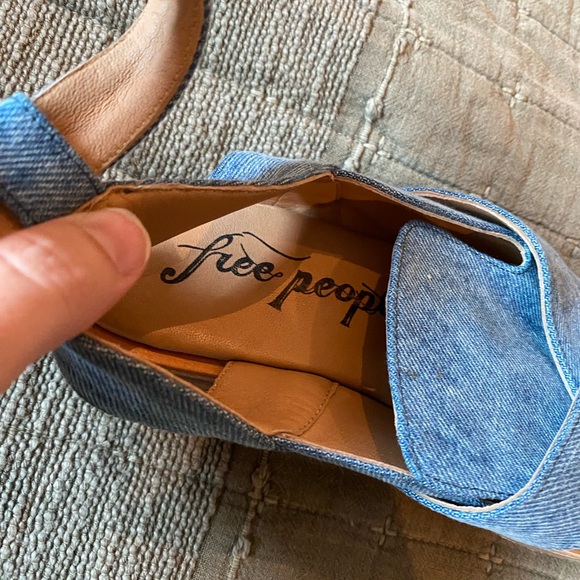 Free people denim Strappy Sandals size 8.5 - Picture 4 of 5